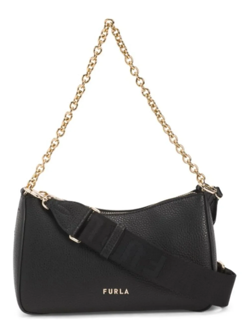 FURLA Leather Petunia Mini Crossbody With Chain Carry Handle